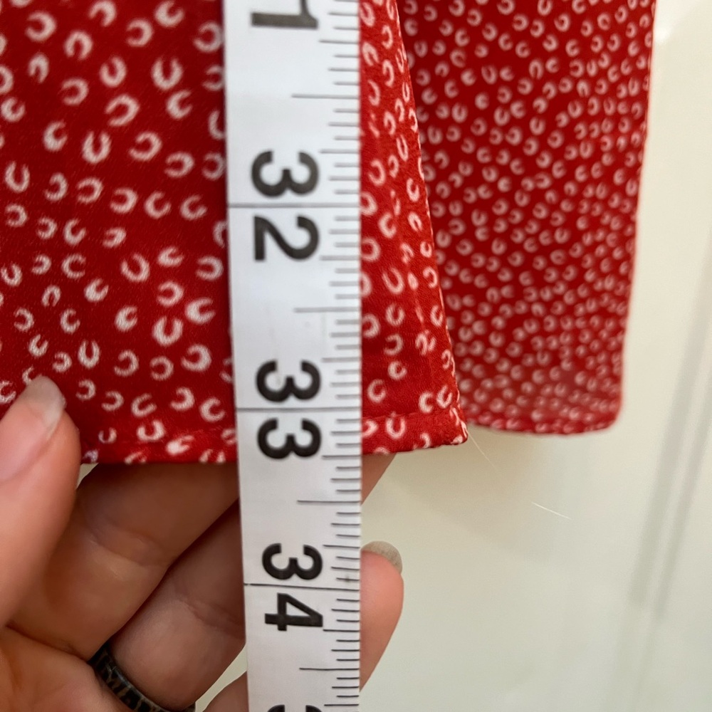 Lulu's Castana Rust Red Print Button-Up Medium - Picture 10 of 10